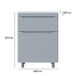 Vivon Тумба с раковиной Shelly 60 серая матовая – фотография-13